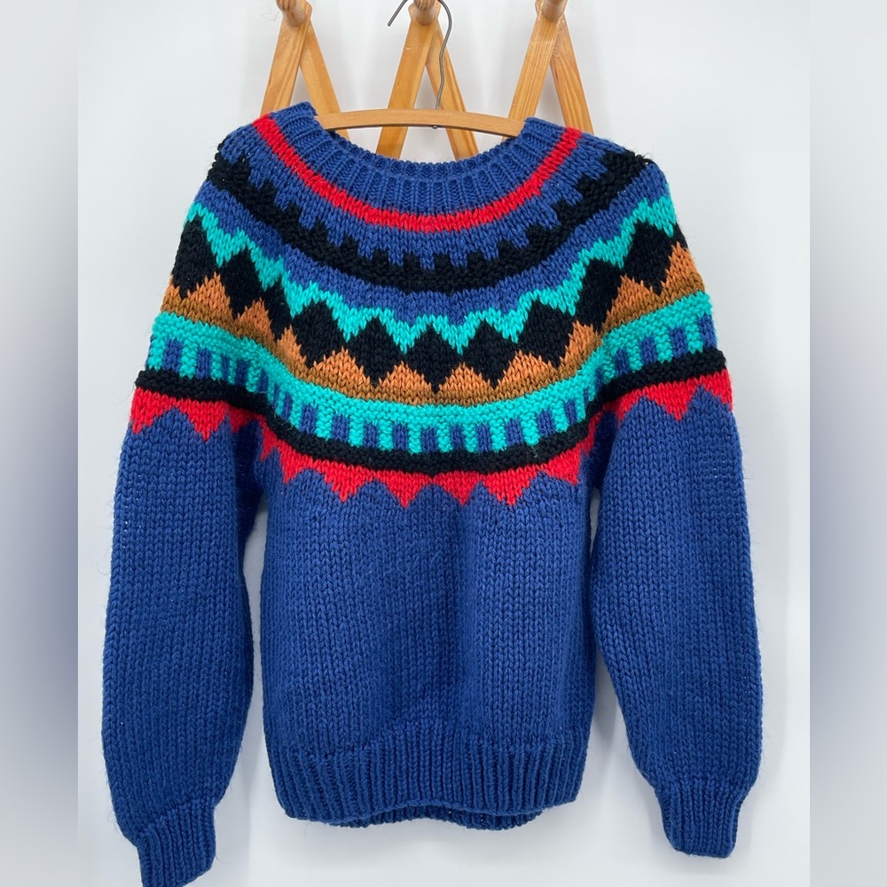 ⭐️Vintage 90s Avon Fashions Multicolor Patterned Sweater